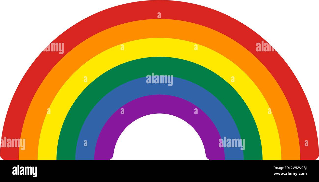 Rainbow pride icon LGBT symbol. Flat vector illustration Stock Vector