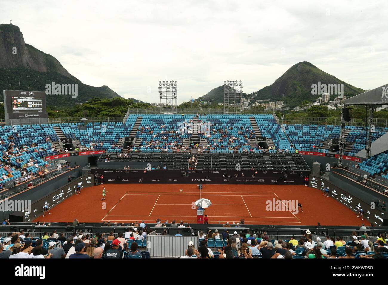 21st February 2024: Jockey Club, Brasileiro, Brazil: Rio Open Tennis tournament: Jaume Munar (ESP) against Thiago Seyboth Wild (BRA) Stock Photo