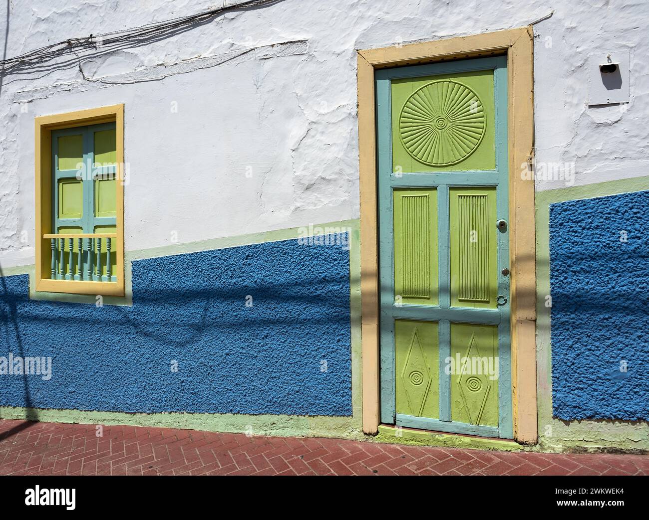 Ciudad Bolivar, Antioquia - Colombia. February 21, 2024. Traditional architecture of Colombian towns Stock Photo