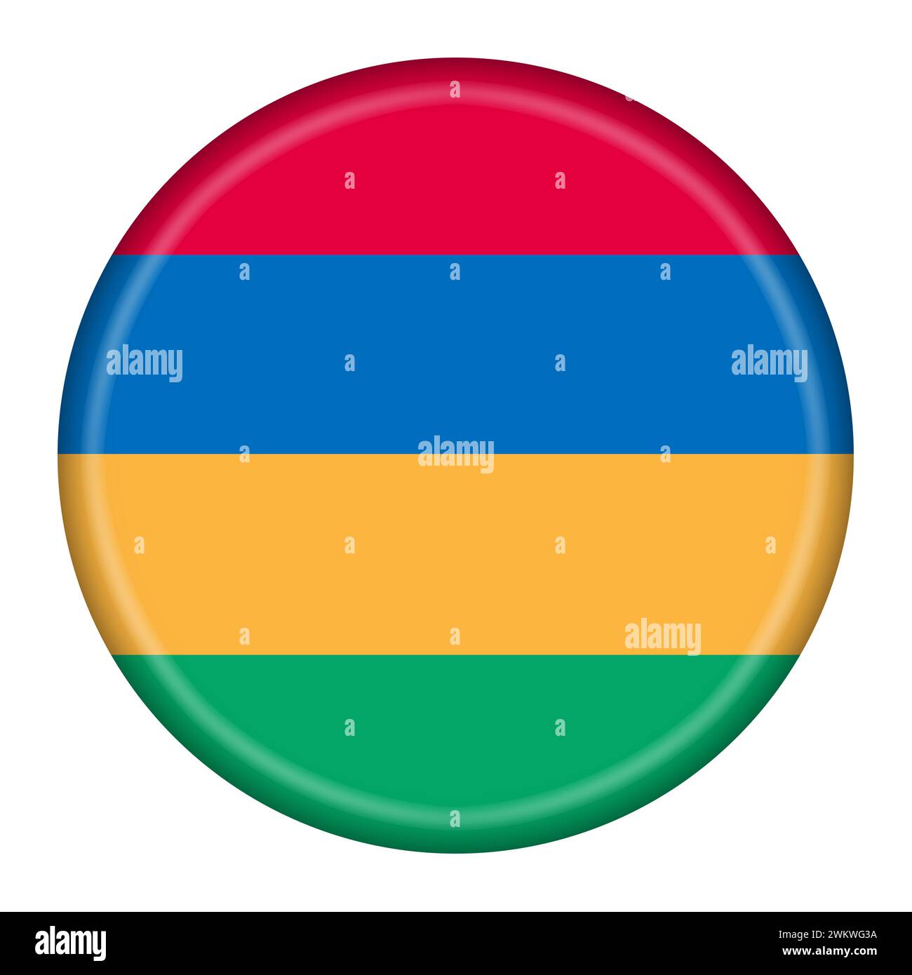 A Mauritius flag button 3d illustration with clipping path Stock Photo ...