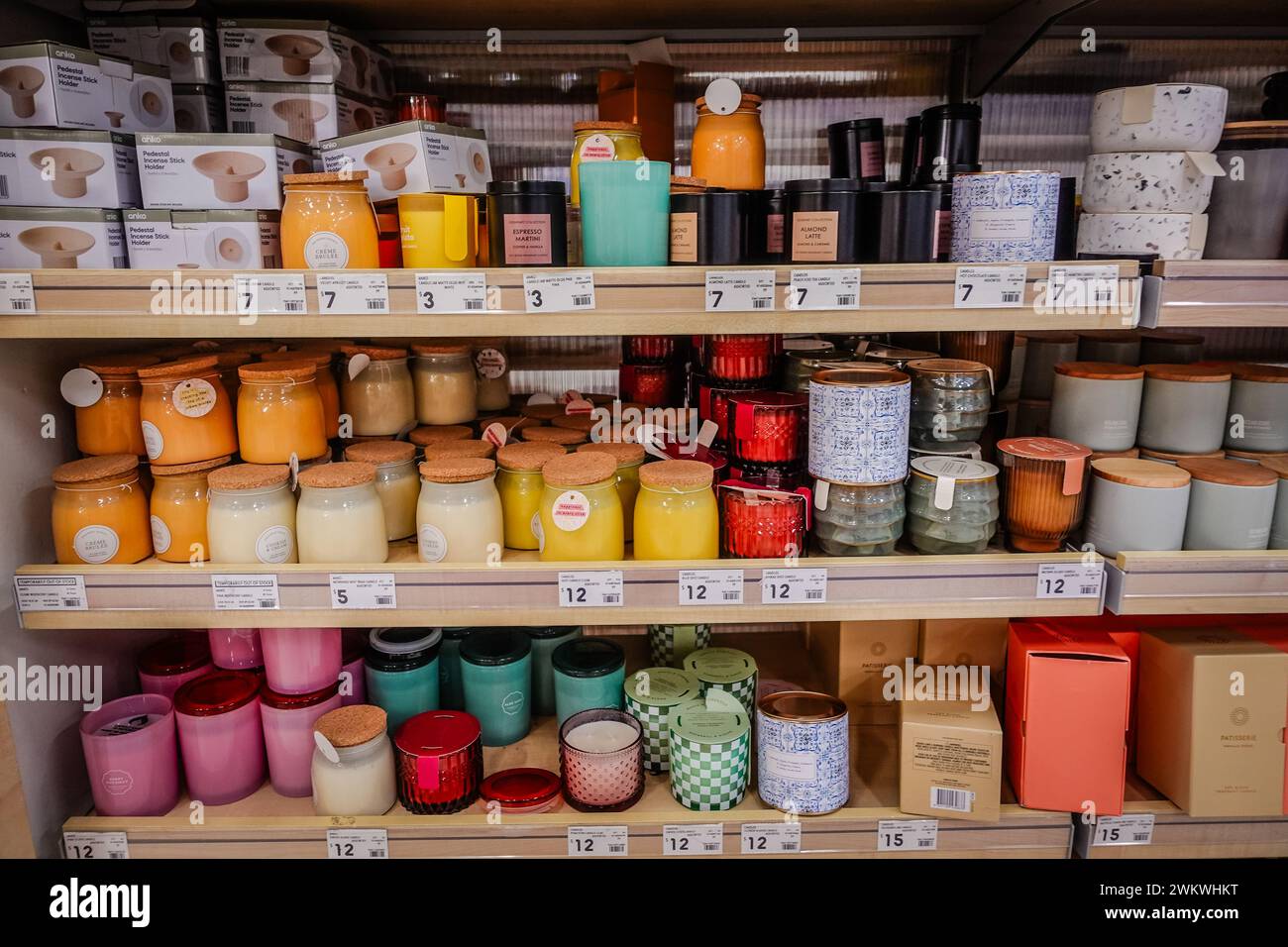 Candle and incense section of a retail store in Sydney, Australia Stock ...