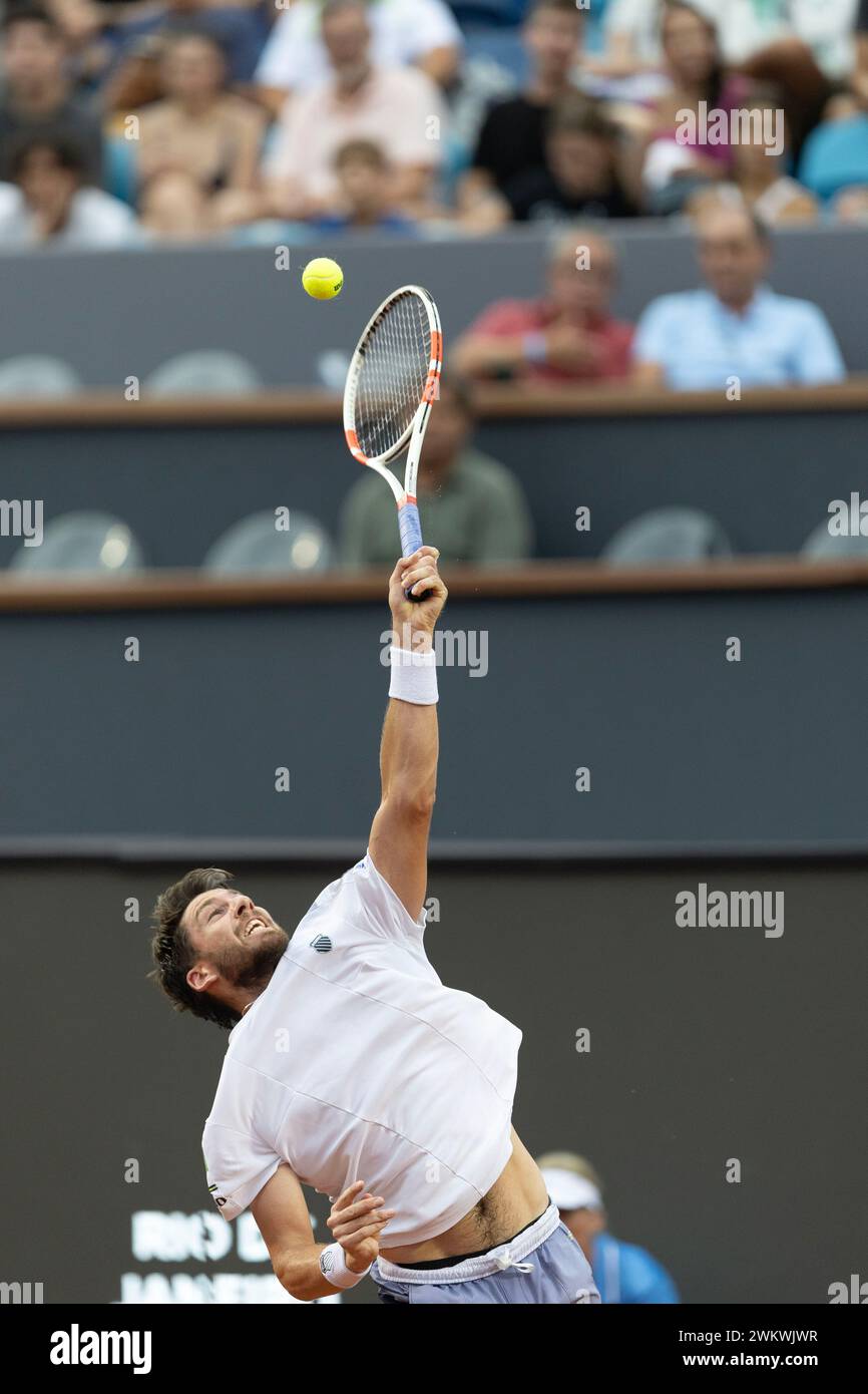 22nd February 2024: Jockey Club, Brasileiro, Brazil: Rio Open Tennis tournament: Cameron Norrie (GBR) against Tomas Barrios Vera (CHI) Stock Photo
