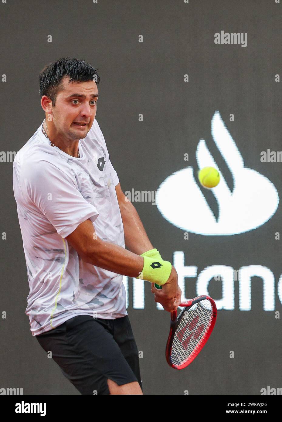 22nd February 2024: Jockey Club, Brasileiro, Brazil: Rio Open Tennis tournament: Tomas Barrios Vera (CHI) against Cameron Norrie (GBR). Stock Photo