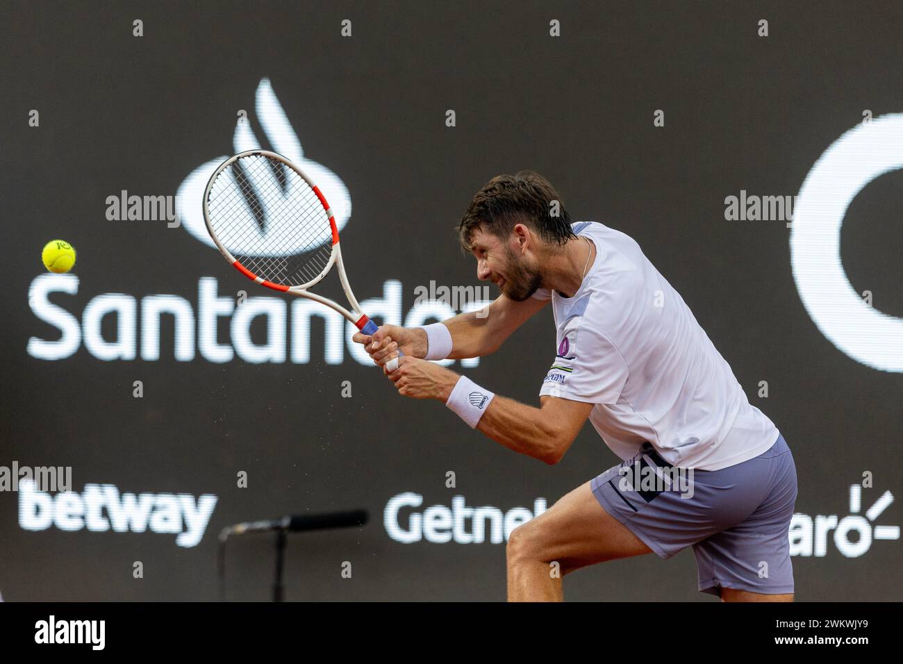 22nd February 2024: Jockey Club, Brasileiro, Brazil: Rio Open Tennis tournament: Cameron Norrie (GBR) against Tomas Barrios Vera (CHI) Stock Photo