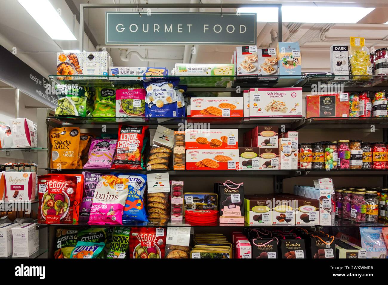 Gourmet food section inside TK Maxx store in Australia, offering a