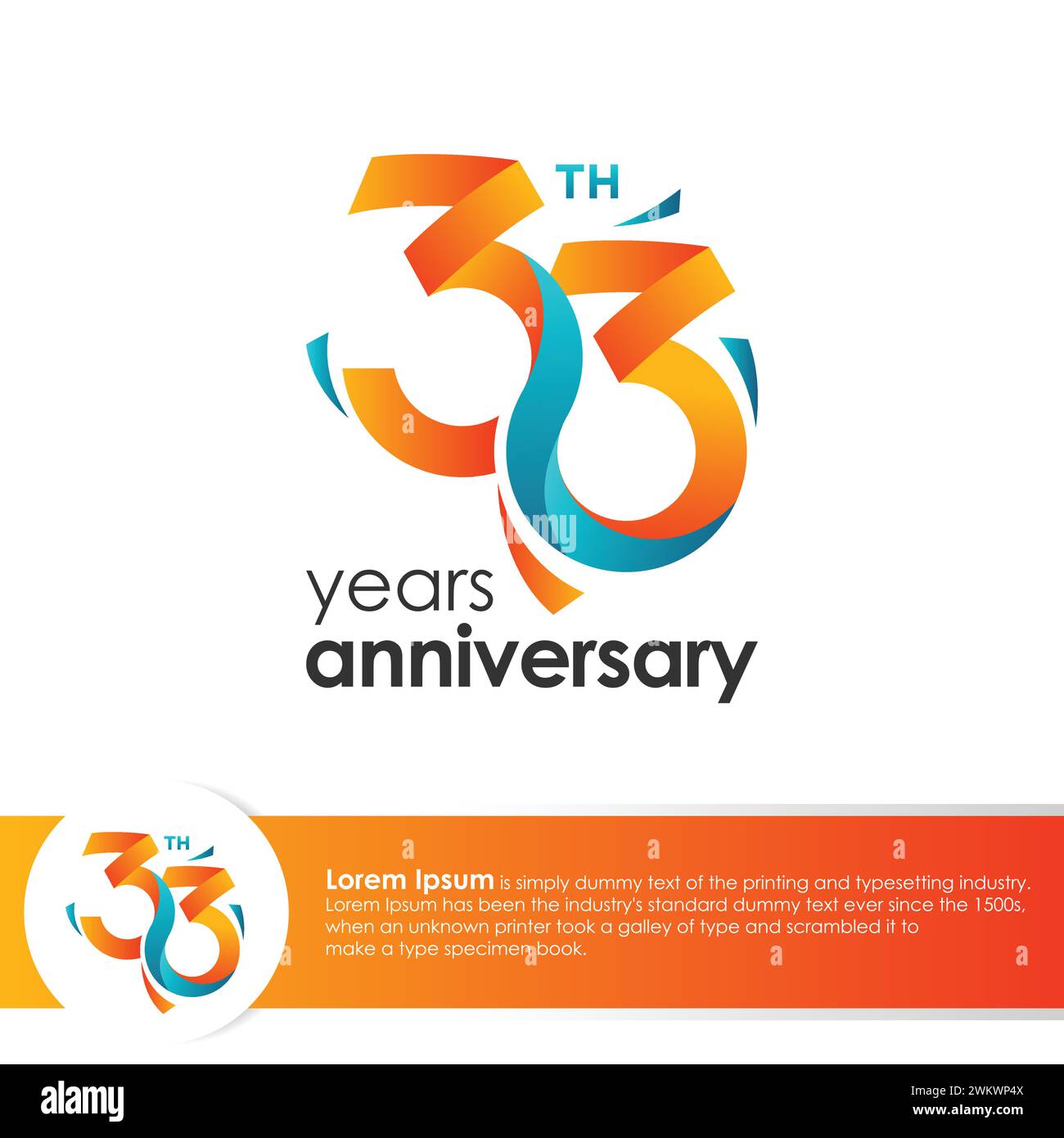33th Anniversary logotype design colorful design template. Vector ...
