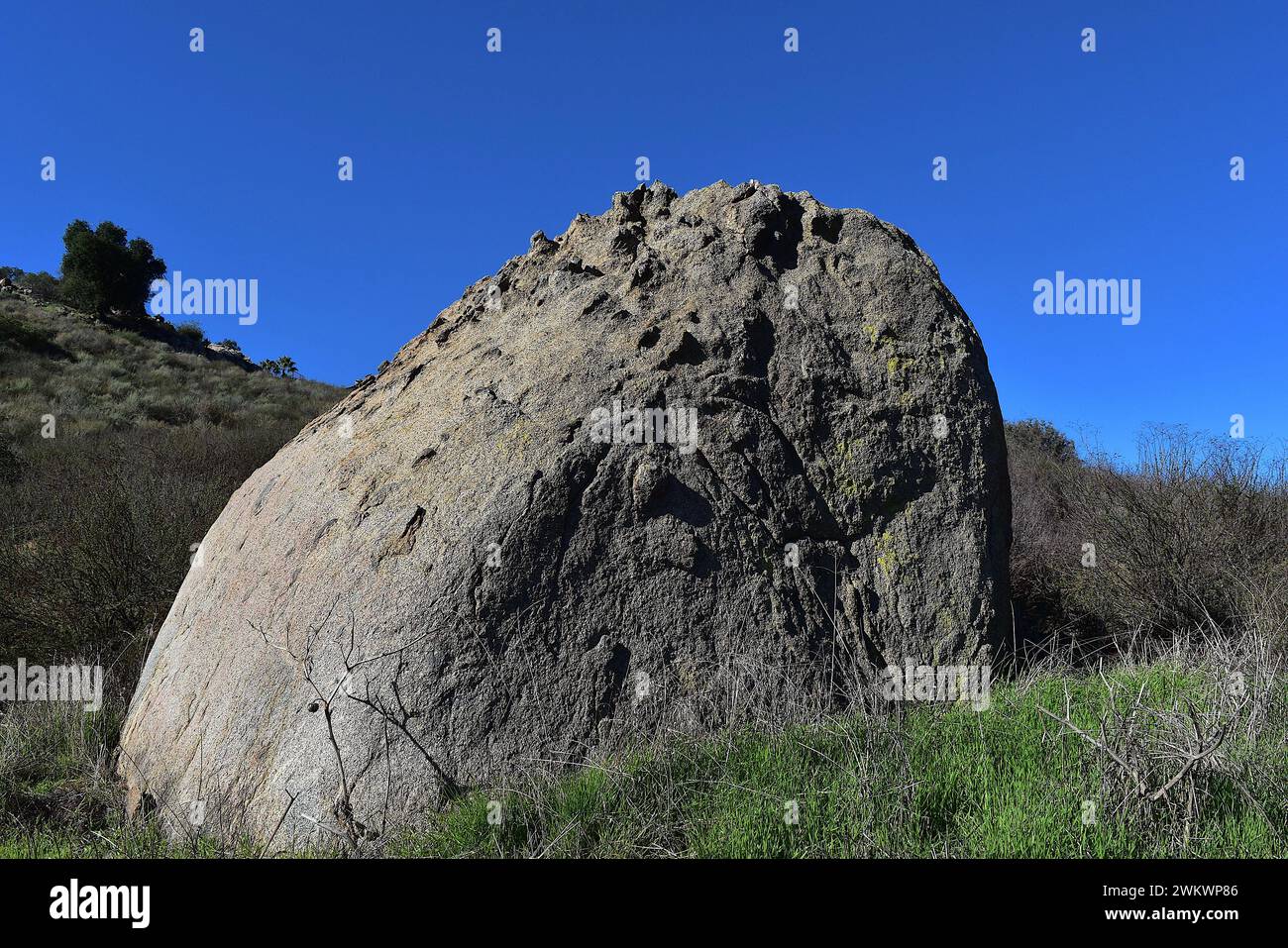 Granite boulder closeups at Highland Valley Trail Stock Photo