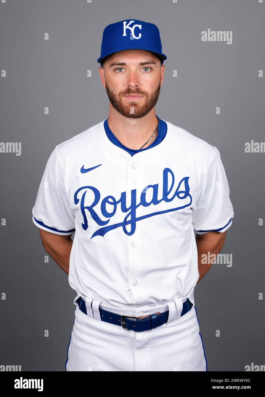 This is a 2024 photo of outfielder John Rave of the Kansas City Royals