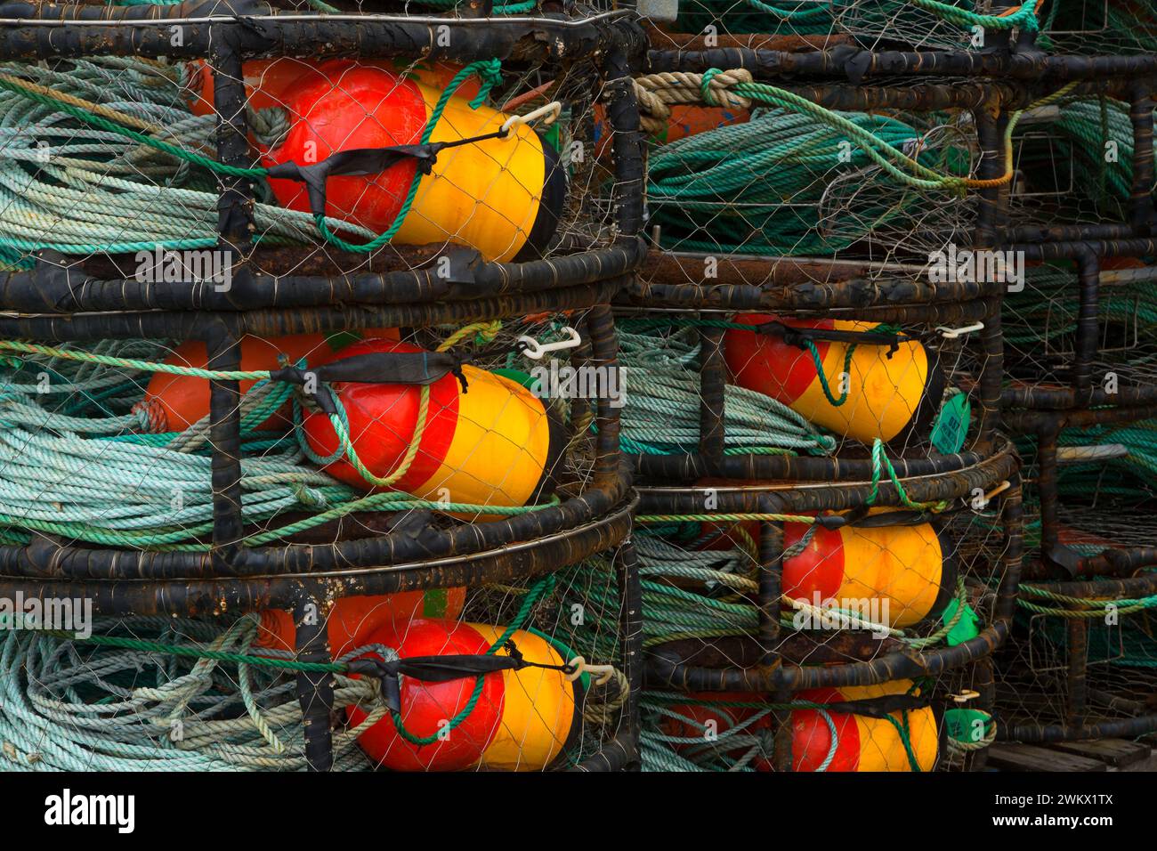 Crab pots, Port of Newport, Newport, Oregon Stock Photo Alamy
