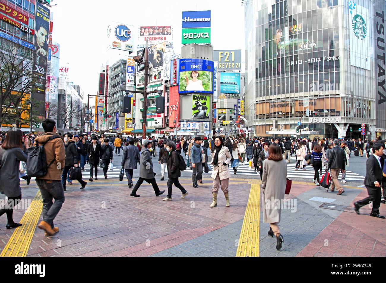The Shibuya Intersection or Shibuya Crossing in Tokyo, Japan. Stock Photo