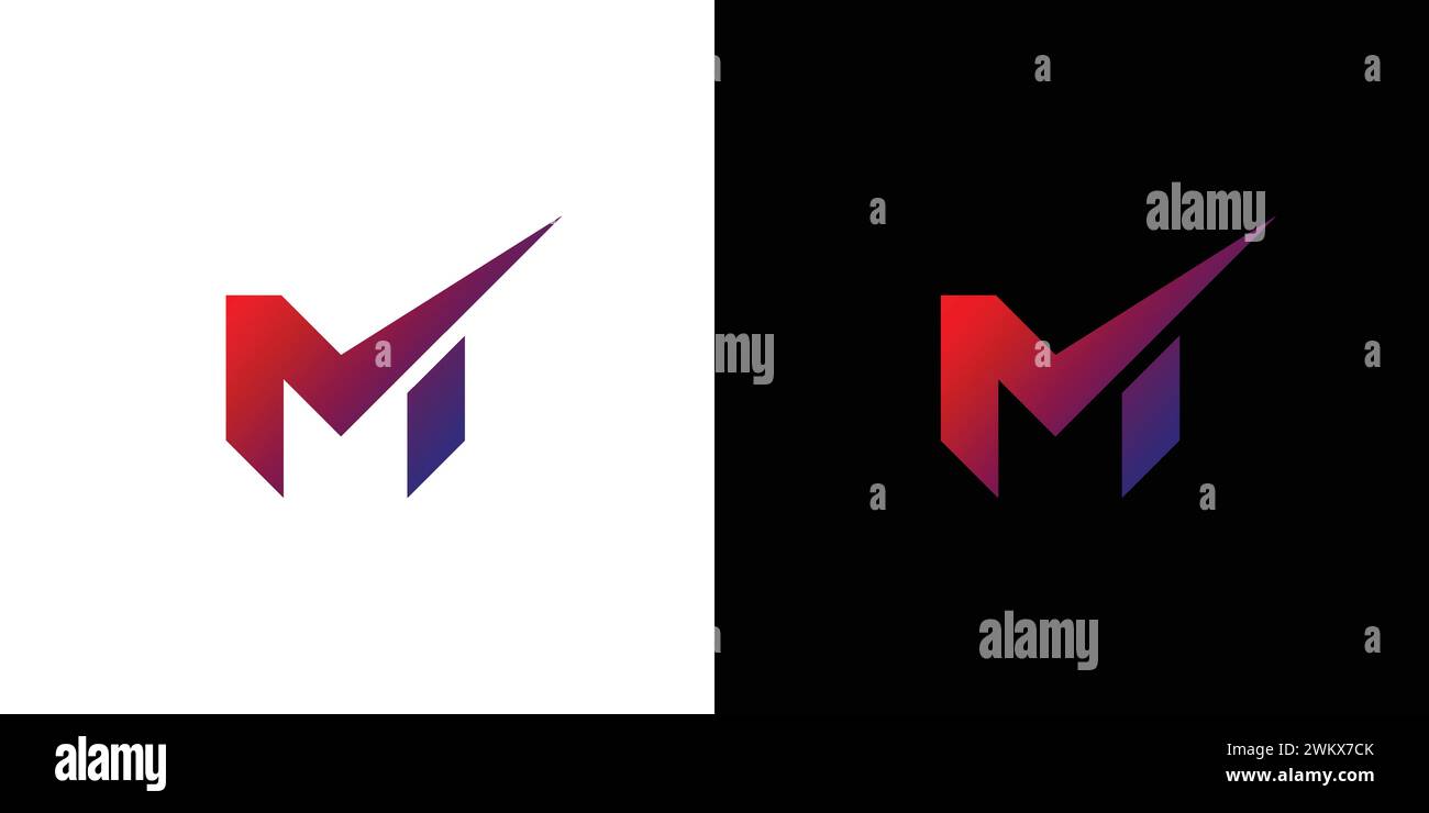 Modern and strong letter M initials logo design Stock Vector Image ...