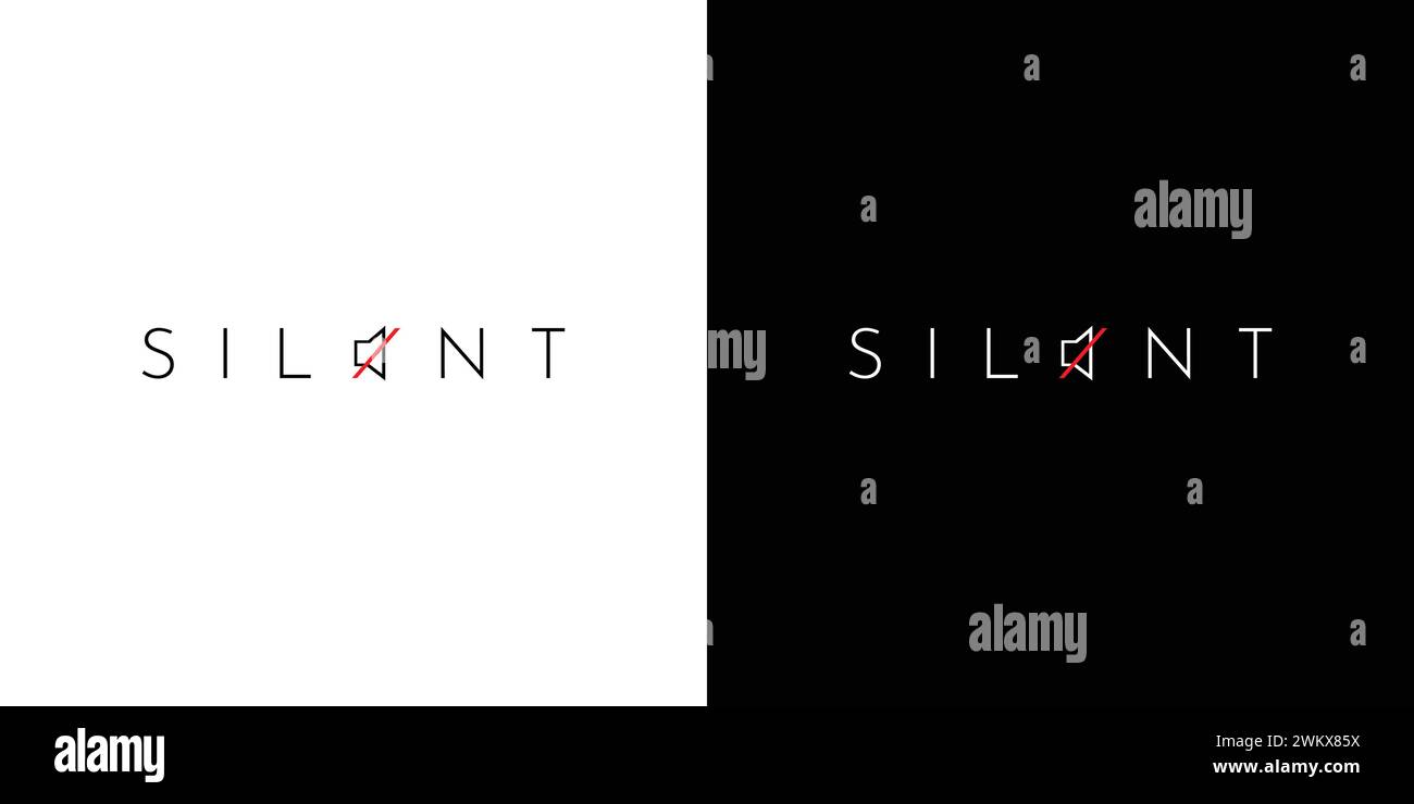 Unique and modern the silent logo design Stock Vector