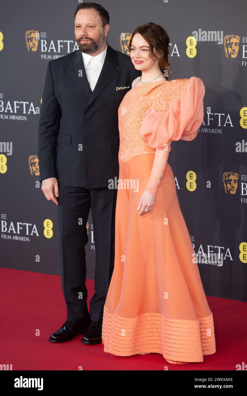 London, UK. 18 Feb, 2024. Pictured (LR) Lanthimos, Emma