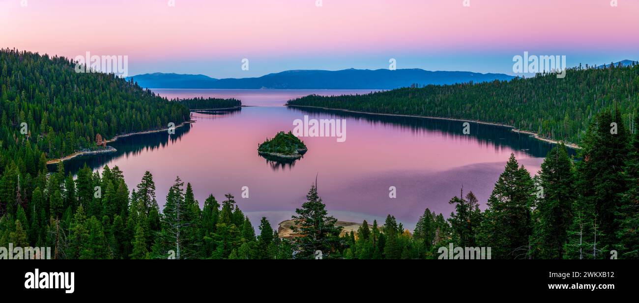 Aerial view of Emerald Bay, Lake Tahoe, California, USA Stock Photo