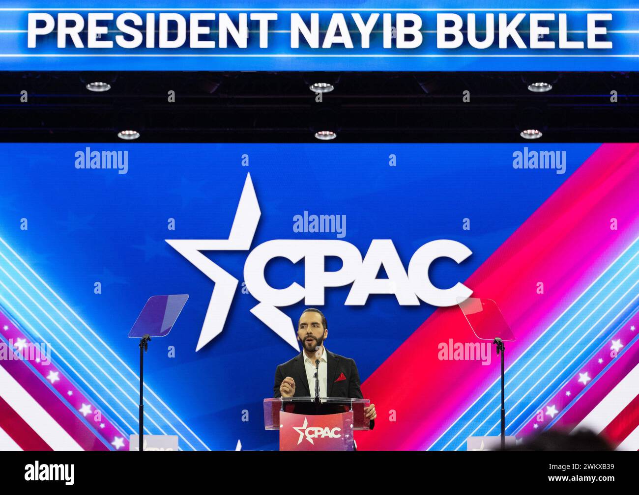 National Harbor, Maryland, USA. 22nd Feb 2024. President Nayib Bukele ...