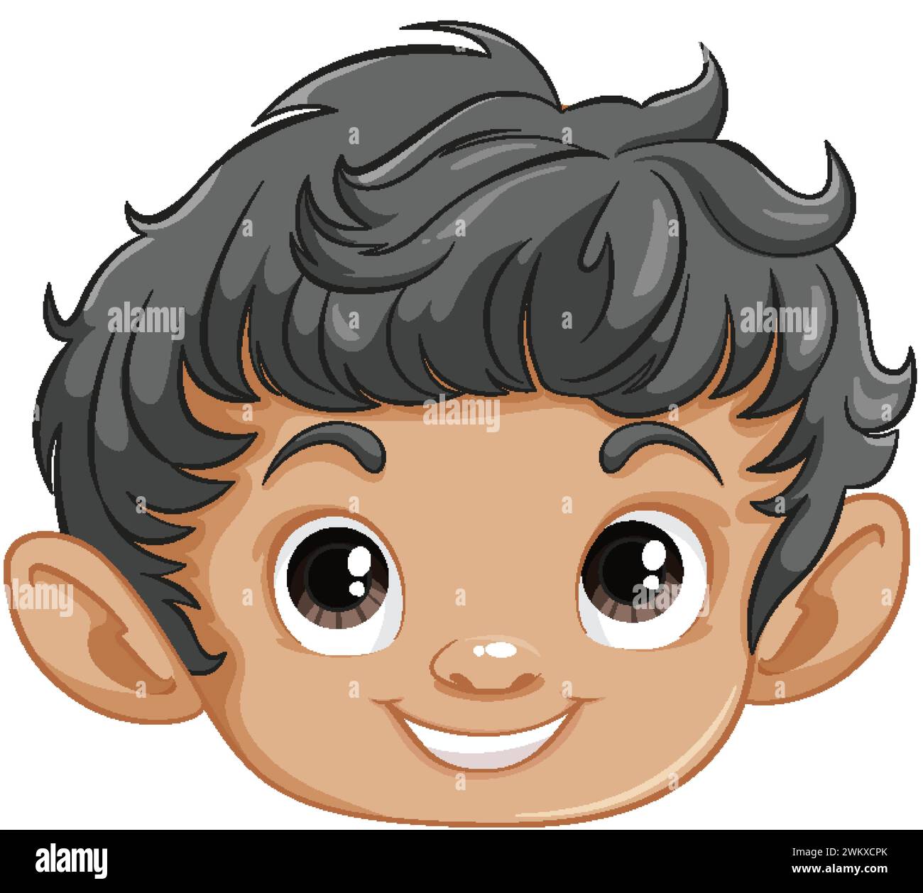 Vector illustration of a smiling young boy. Stock Vector