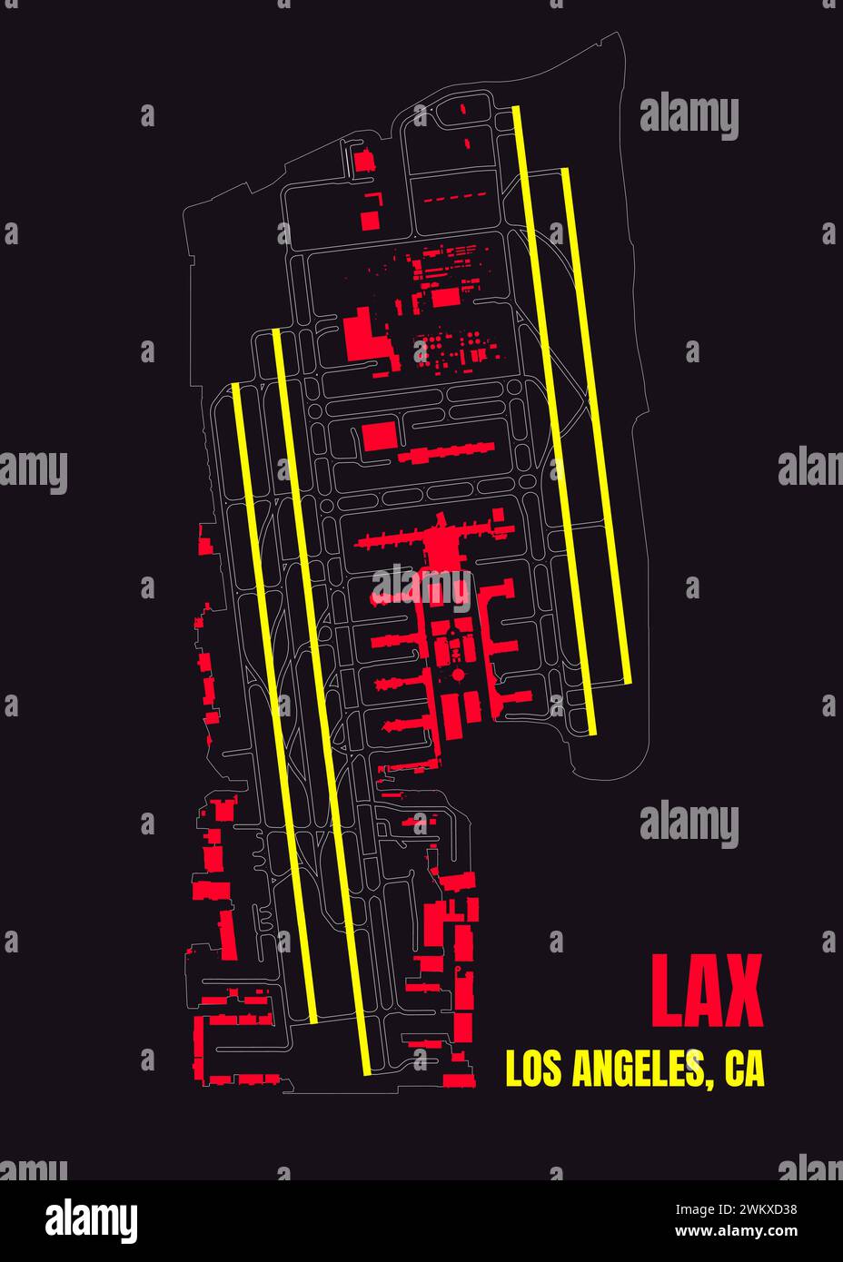 Los angeles international airport map hires stock photography and