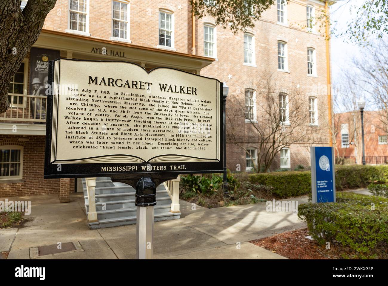 Jackson, MS February 7, 2024 Margaret Walker marker on the