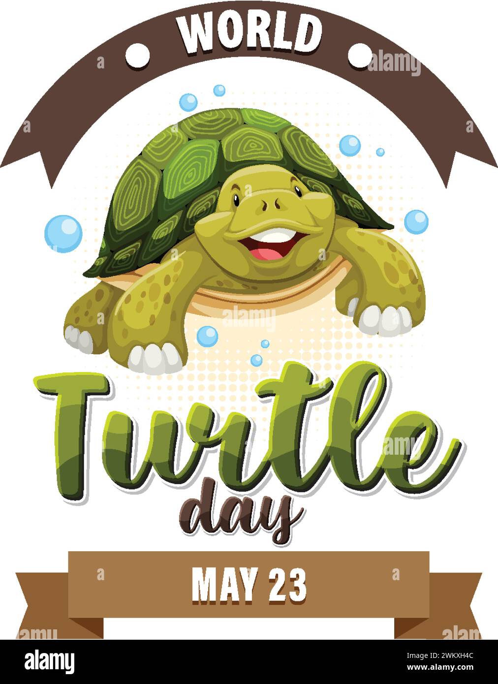 Vector illustration of a happy turtle for a special day Stock Vector ...