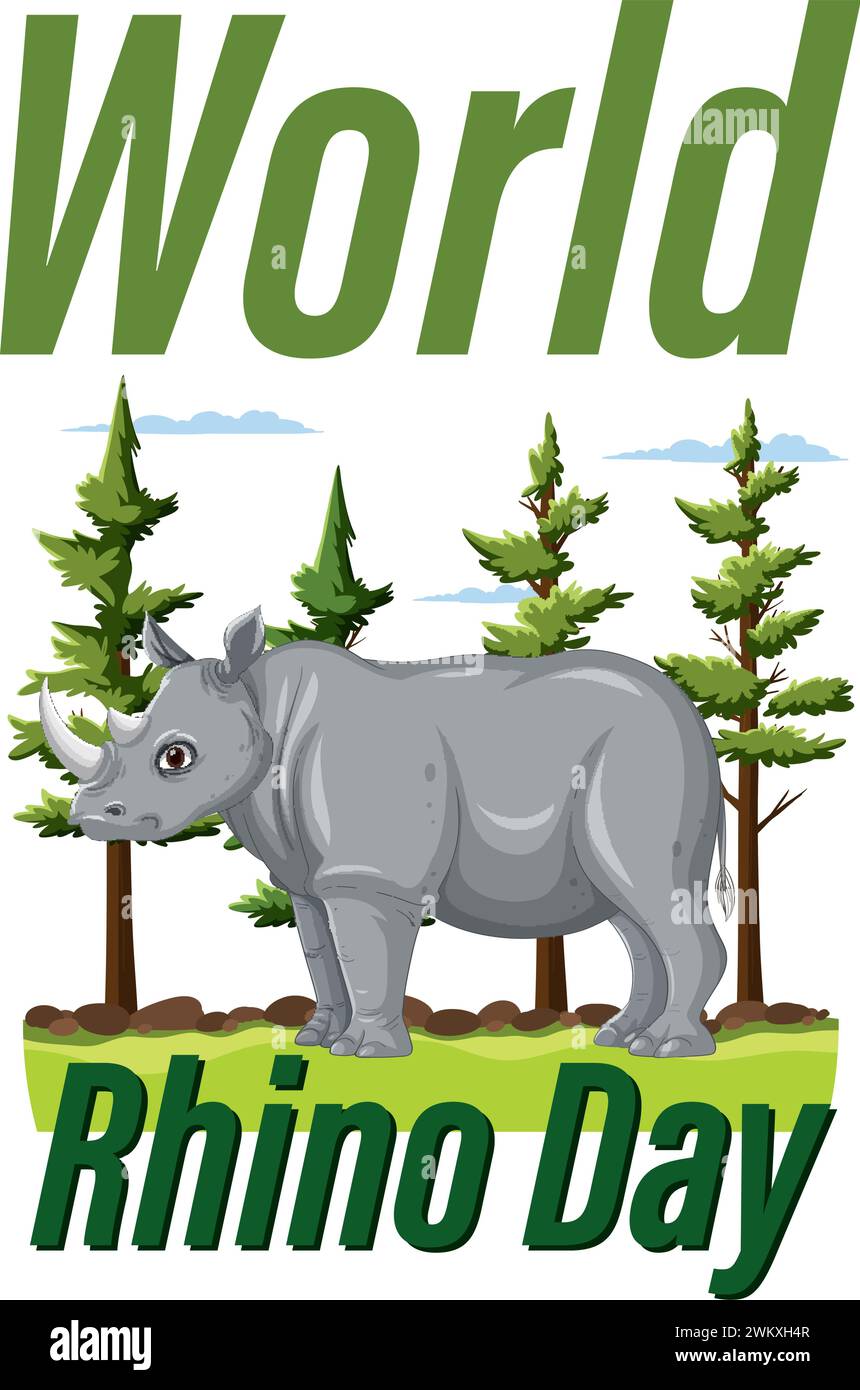 Vector graphic of a rhino for World Rhino Day Stock Vector Image & Art ...