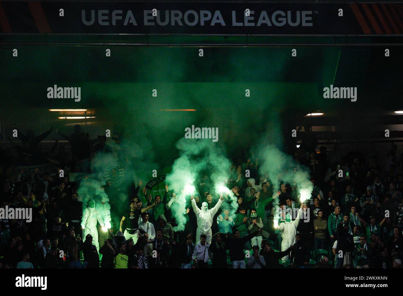 Lisbon, Portugal. 22nd Feb, 2024. Sporting CP fans seen during the UEFA Europa League Play-off 2nd leg football match between Sporting CP and BSC Young Boys at Estadio Jose Alvalade. Final Score: Sporting CP 1:1 BSC Young Boys Credit: SOPA Images Limited/Alamy Live News Stock Photo