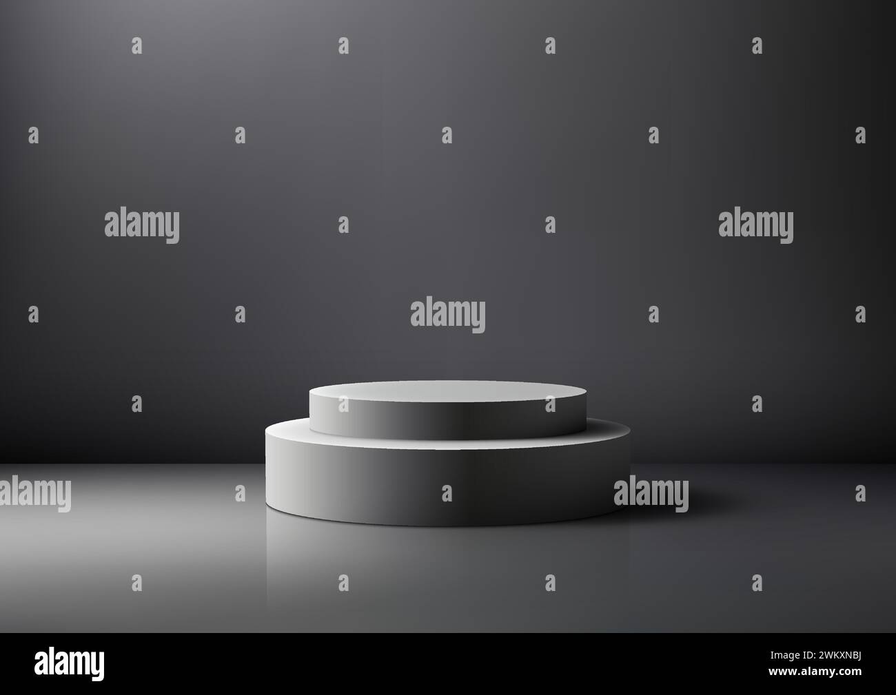 Simple product display white podium on gray background. Vector ...