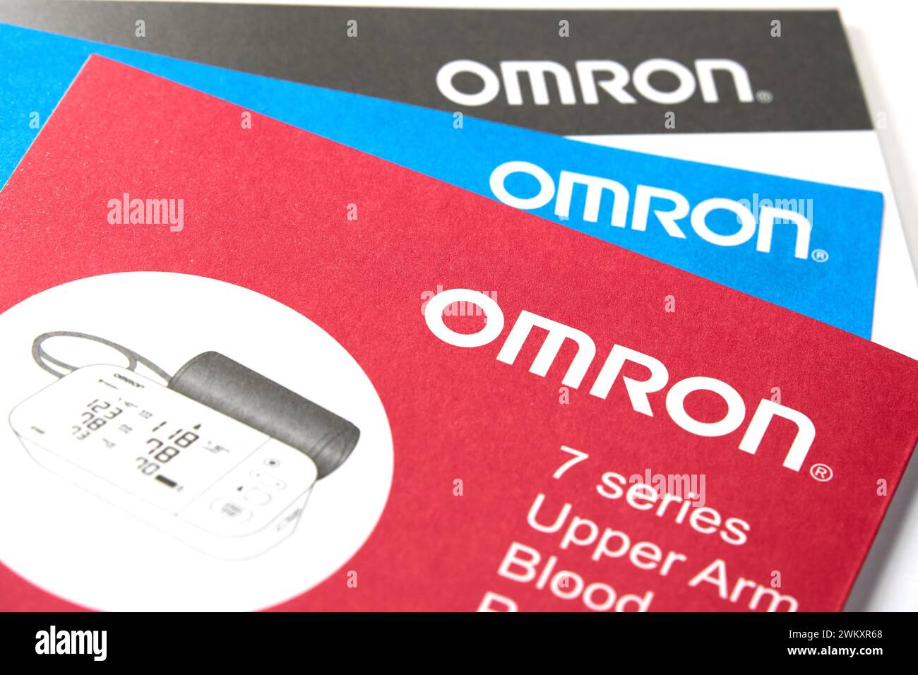 DALLAS, TX USA FEBRUARY 1, 2024 Omron blood pressure monitor, logo