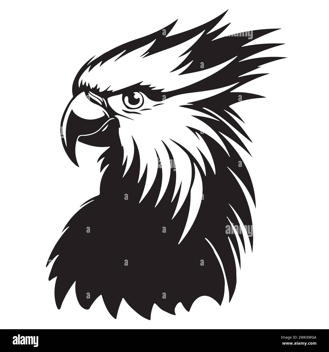 Ara parrot exotic bird engraving art design. Sketch tropical parrot