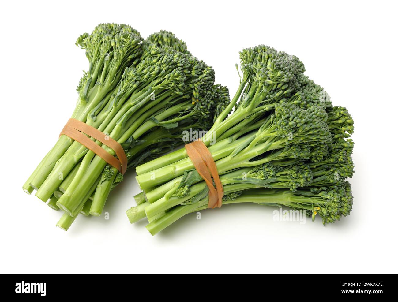 broccolini baby broccoli on white background Stock Photo