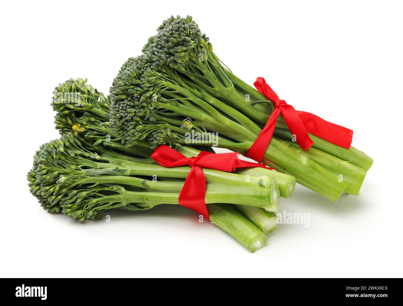 broccolini baby broccoli on white background Stock Photo