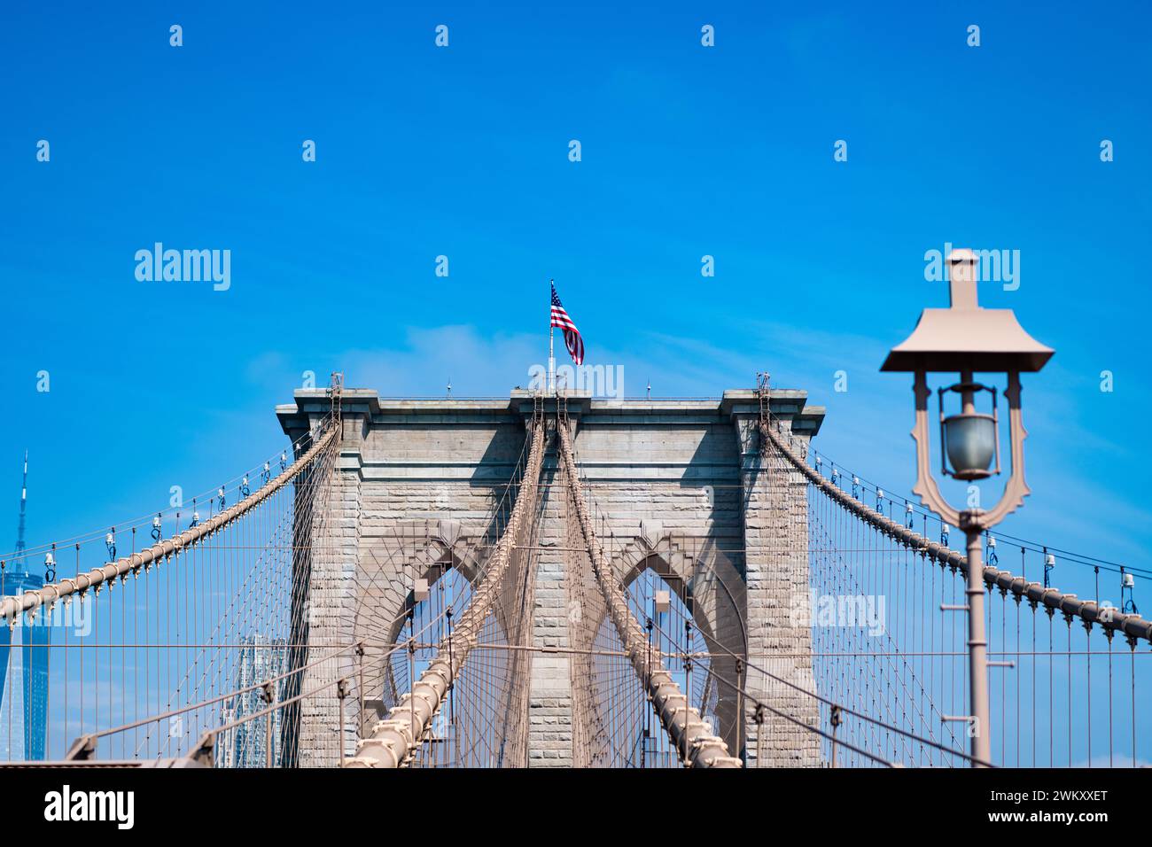 Brooklyn bridge of New York city. New York bridge connecting Manhattan ...