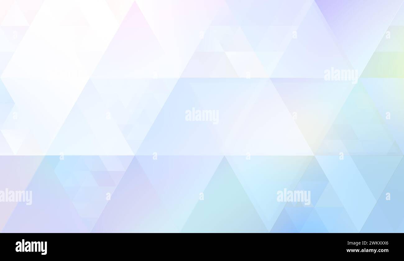 Abstract background made of many white & bright & colorful triangles in different sizes. Full frame geometric triangular shape background, copy space. Stock Photo