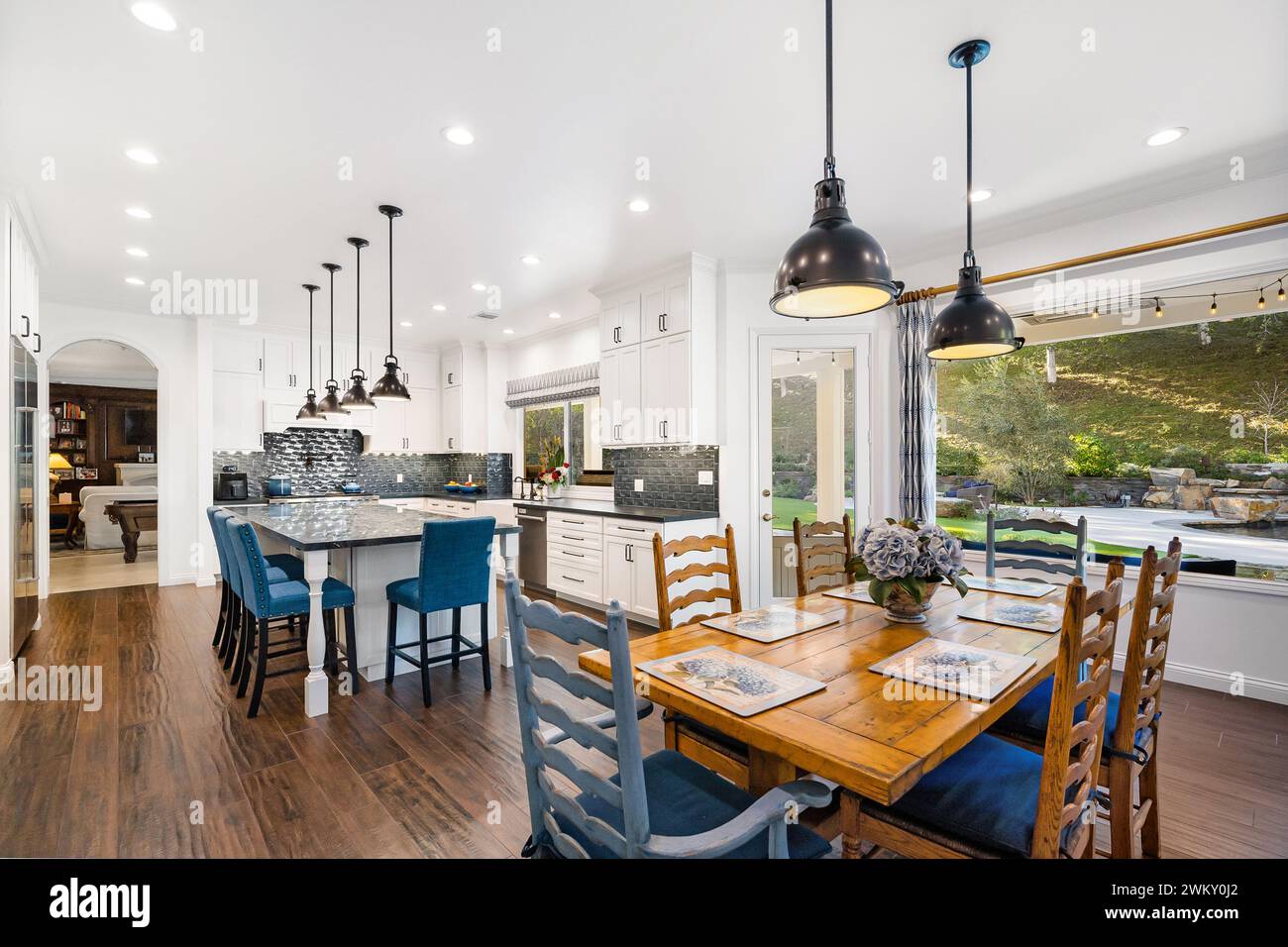 An interior shot of the kitchen of a luxury home in Calabasas ...
