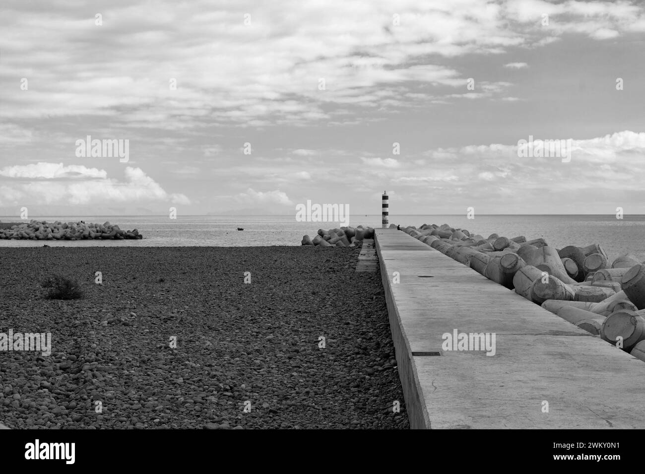 Empty pier promenade view Black and White Stock Photos & Images - Alamy