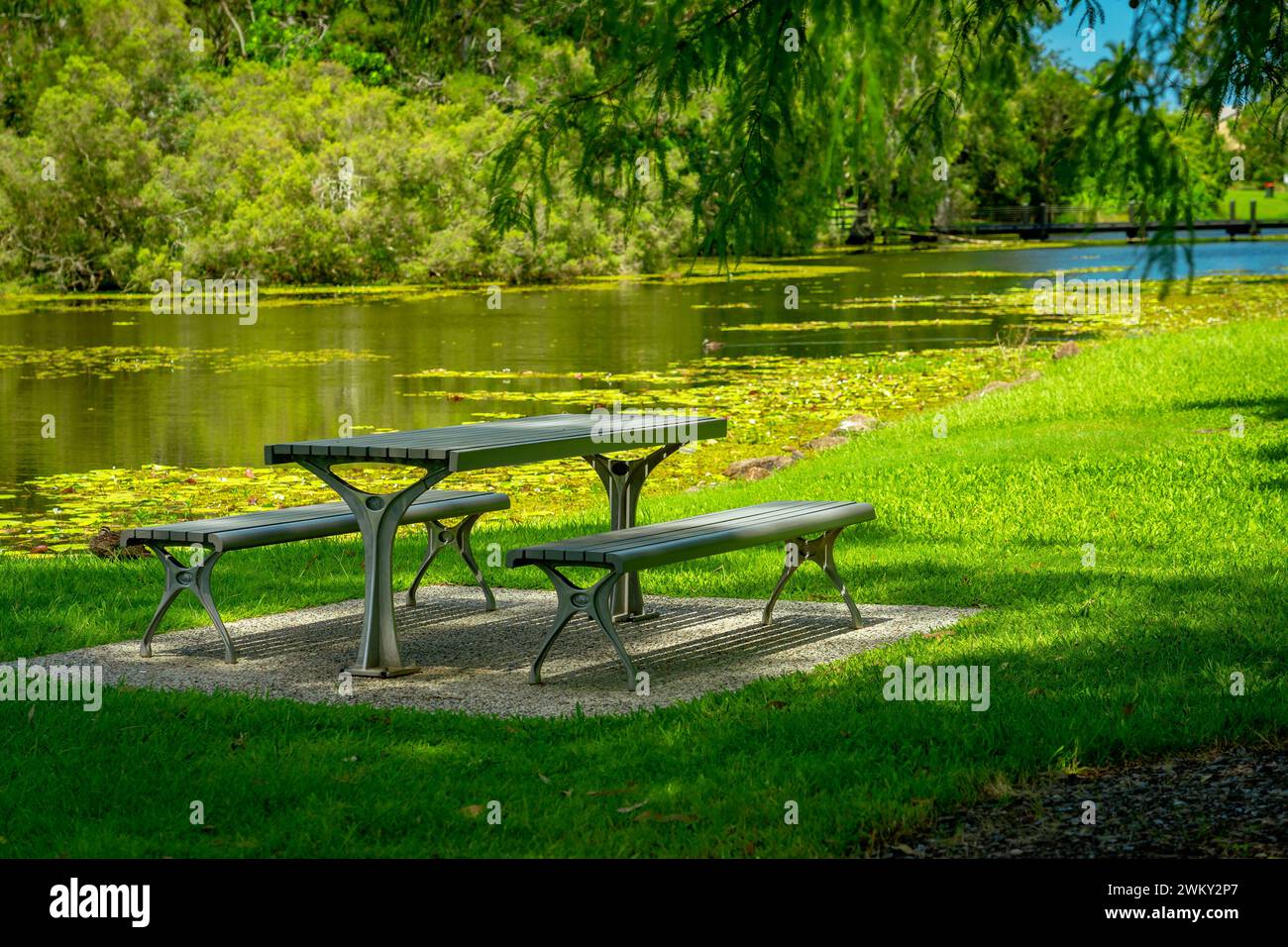 Picnic table in Gold Coast Botanical Gardens, Queensland, Australia ...
