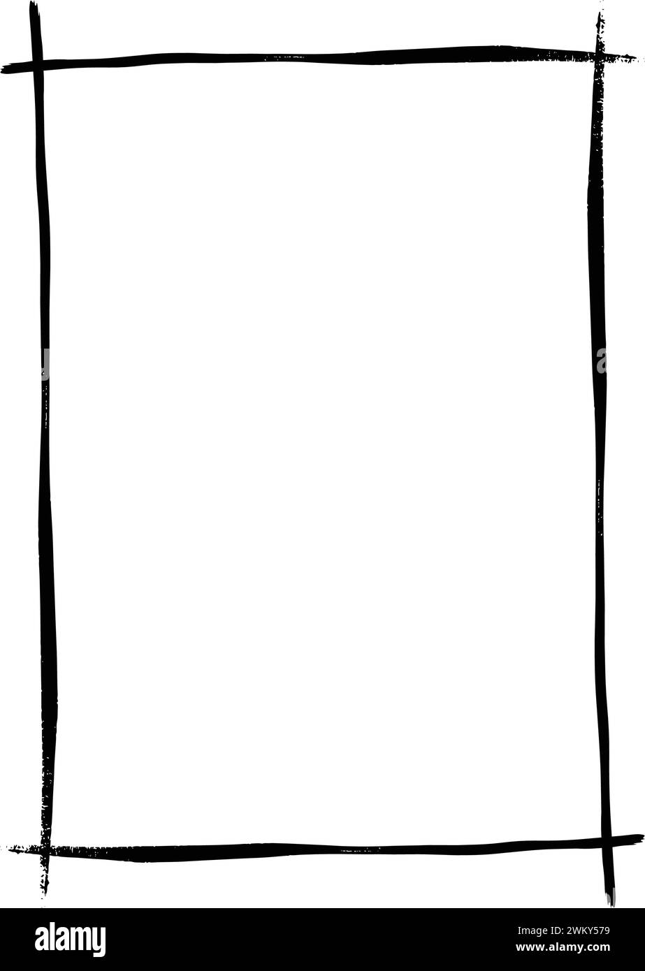 Frame border grunge shape icon, vertical, rectangle decorative doodle