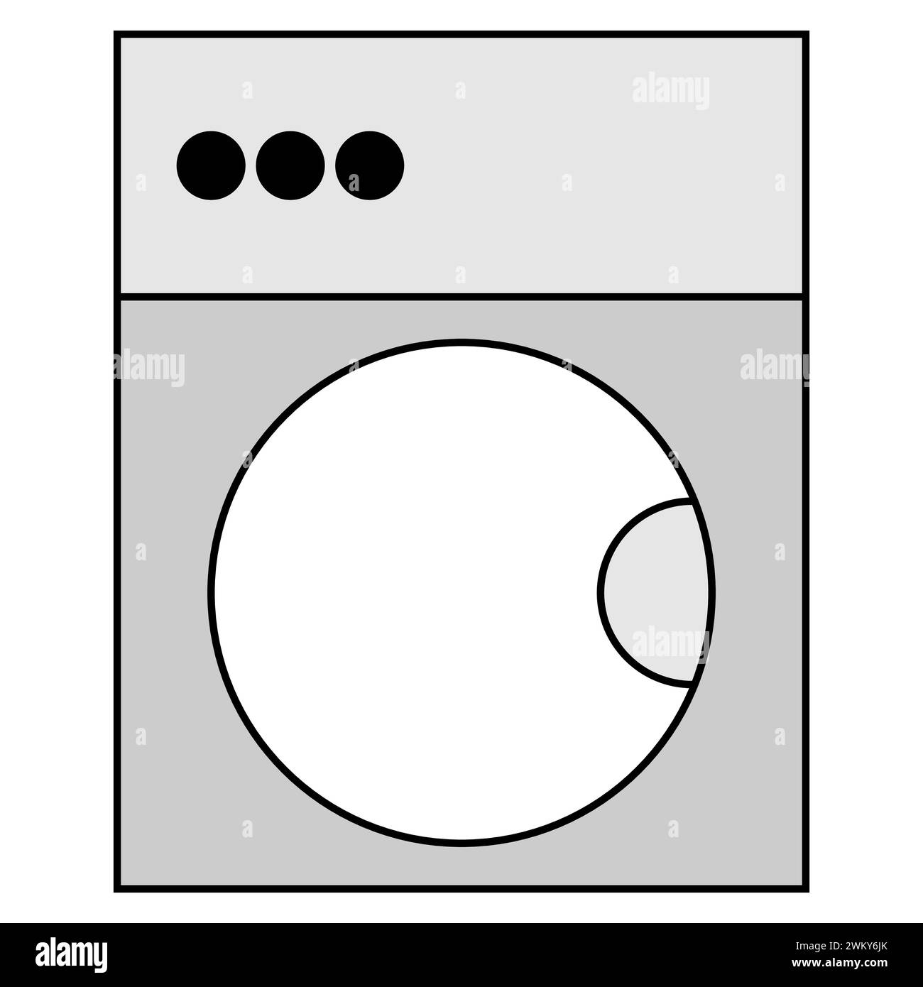 Washing machine icon vector illustration. Electric appliances icon line style. Home symbol. Flat sign on white background. Stock Vector