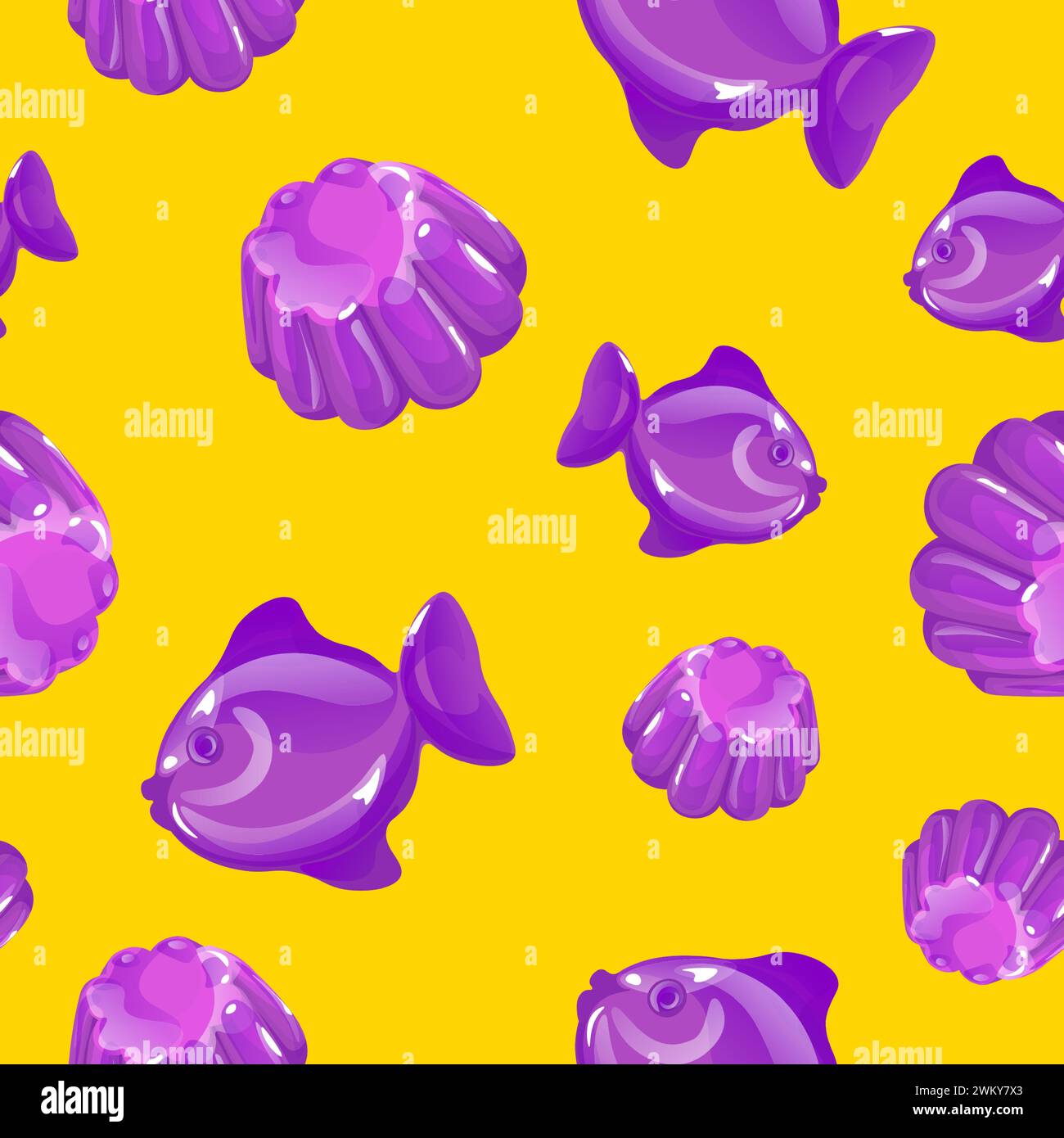 Sea Candy Delights Seamless Pattern Stock Vector