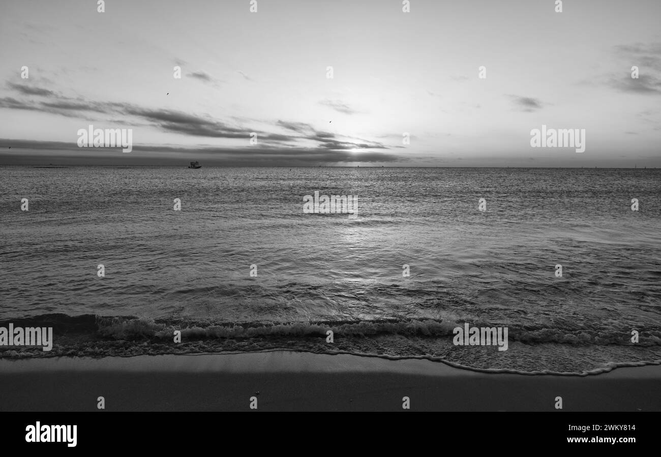 Scene mediterranean beach resort Black and White Stock Photos & Images ...