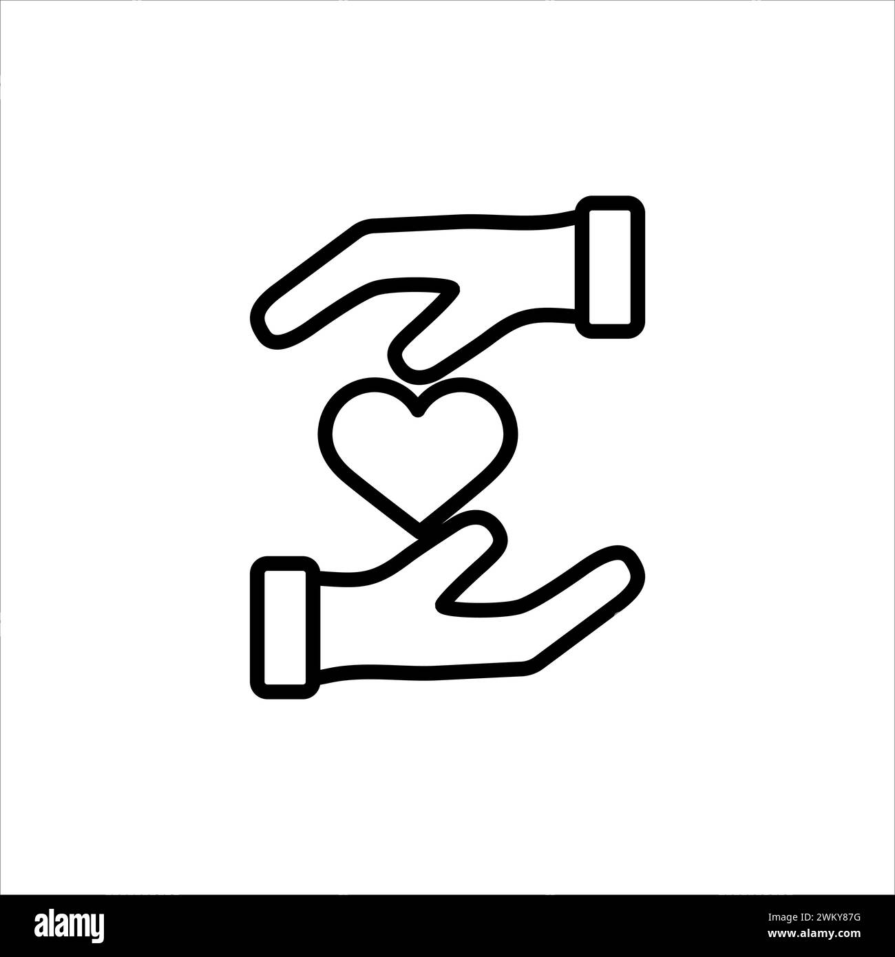 Art illustration icon logo charity and solidarity symbol love Stock Vector