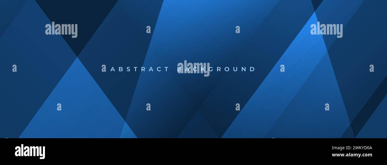 Blue modern abstract wide banner with geometric shapes. Dark blue ...