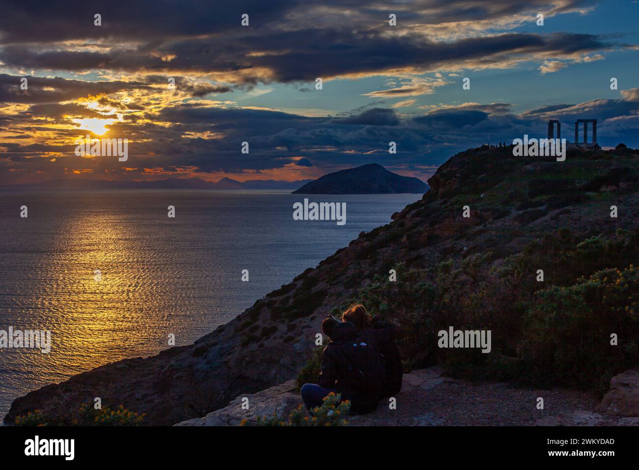 The temple of poseidon at cape Sounio, Greece Stock Photo - Alamy