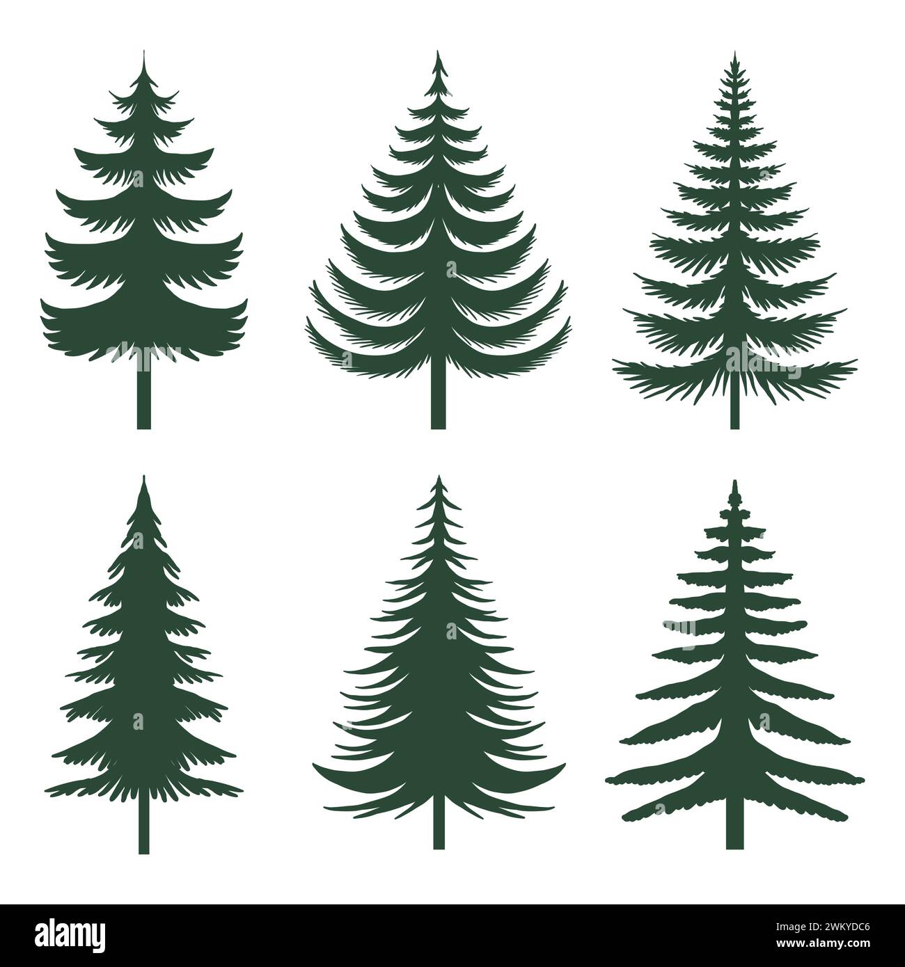 Pine tree silhouette set collection Stock Vector Image & Art - Alamy