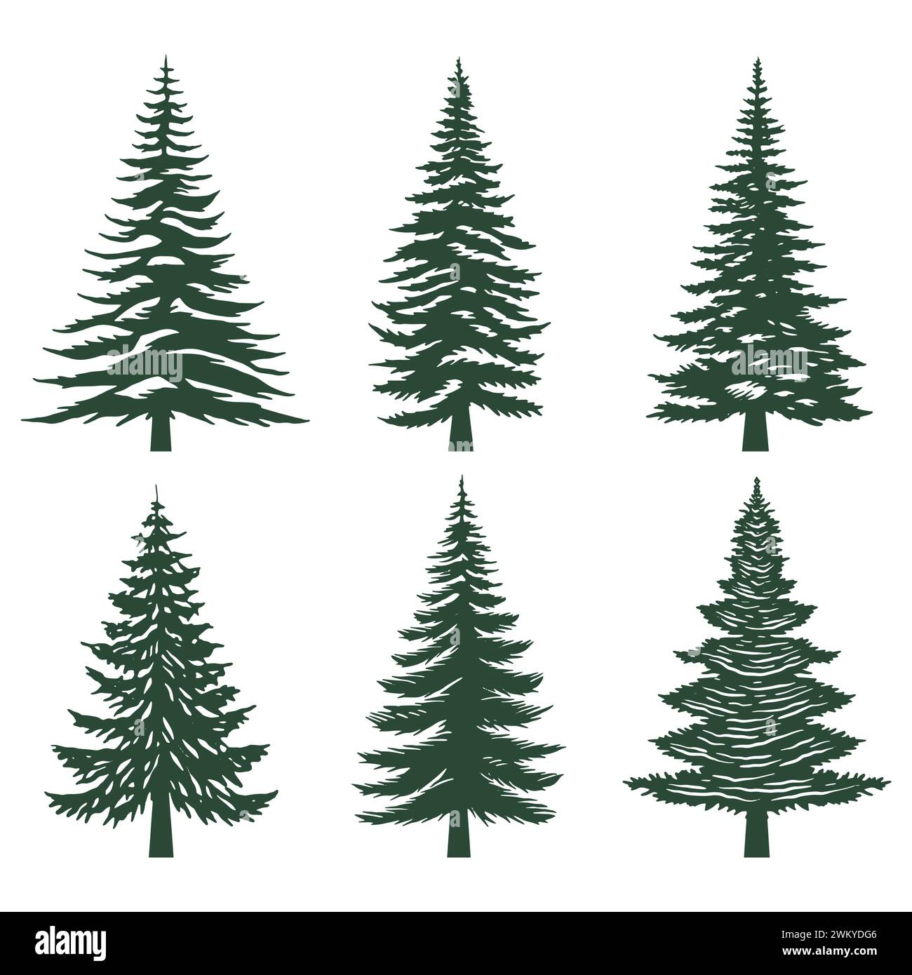 Pine tree silhouette set collection Stock Vector Image & Art - Alamy