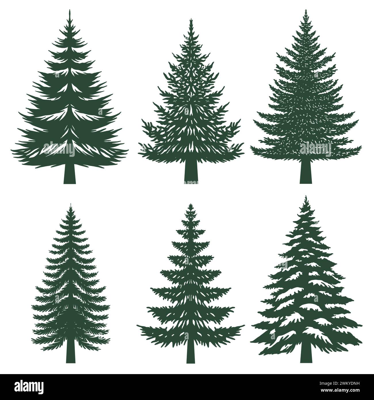 Pine tree silhouette set collection Stock Vector Image & Art - Alamy