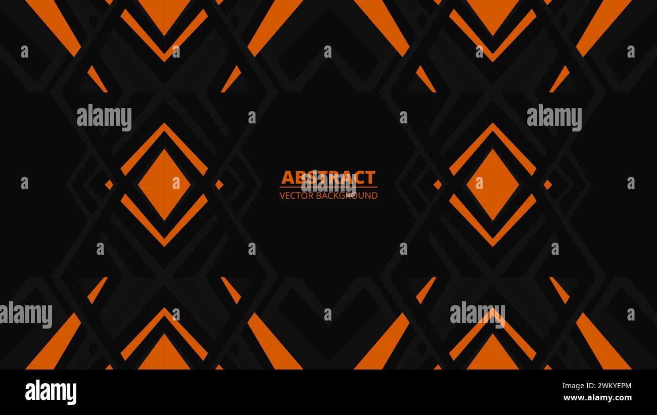 Colored vector abstract background with orange and black geometric ...