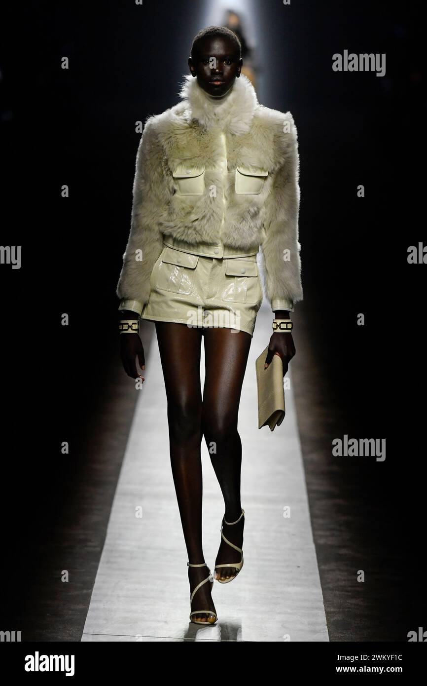 Milan, Italy. 22nd Feb, 2024. A model walks on the runway at the Tom Ford fashion show during the Fall Winter 2024 Collections Fashion Show at Milan Fashion Week in Milan on February 22 2024. (Photo by Jonas Gustavsson/Sipa USA) Credit: Sipa USA/Alamy Live News Stock Photo
