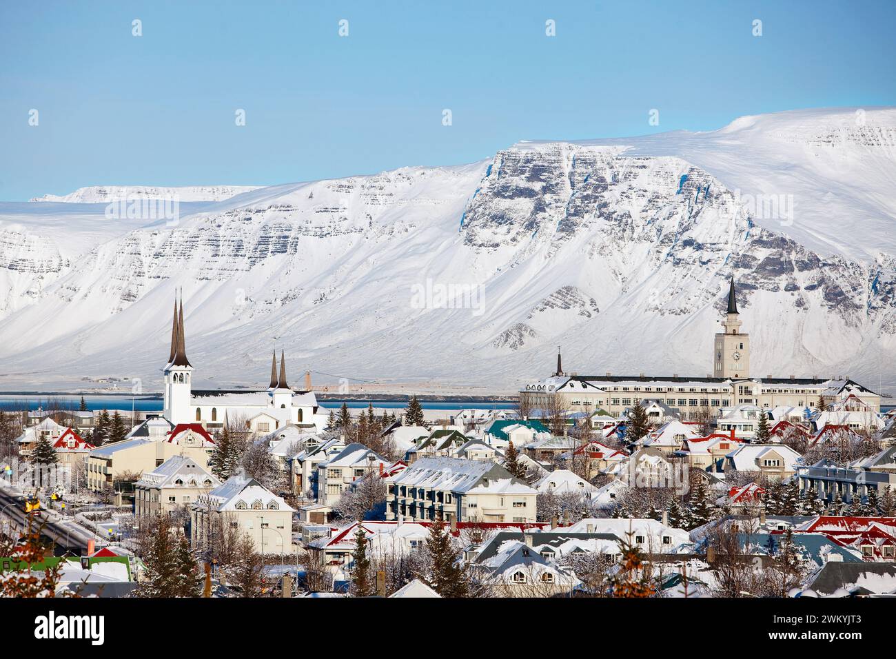 Mountain Esja and Reykjavik, Iceland Stock Photo