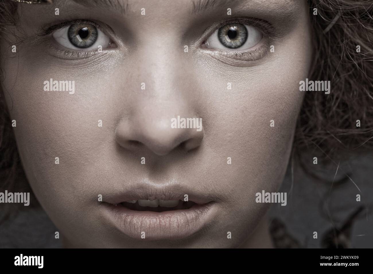 Close up girls serious face hi-res stock photography and images - Alamy