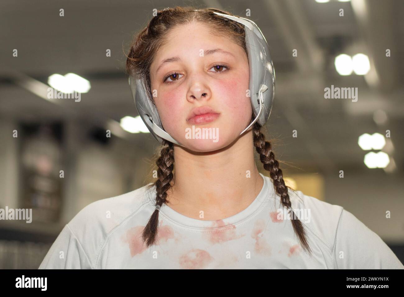 15 year old female wrestler Stock Photo Alamy